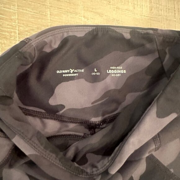 OLD NAVY ACTIVE POWERSOFT LEGGINGS SIZE LARGE 10/12 GIRLS CAMOFLAUGE - Picture 4 of 6